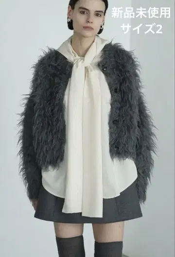 클라네 SHAGGY SHORT KNIT CARDIGAN