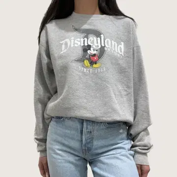 Disney hanes 빈티지 맨투맨 로고 미키 트레이닝복