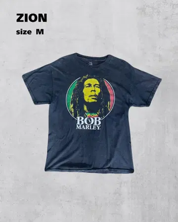 [ ZION ] BOB MARLEY 밥 말리 티셔츠 블랙 M 사이즈