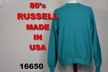 80's 러셀 맨투맨 그린 USA제 16650 빈티지 80 00