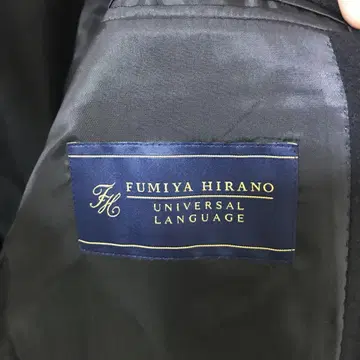 BISHU FUMIYA HIRANO 다크 네이비 더블 브레스트 코트
