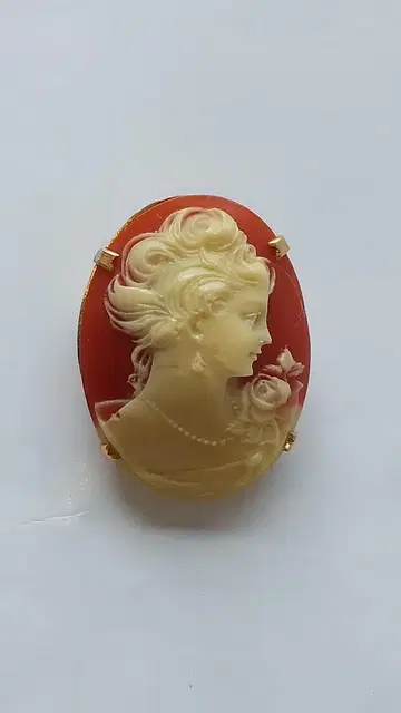 카메오 CAMEO 브로치 빈티지 새상품급 (케이스 포함).