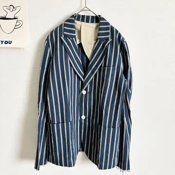 고로 우타 테일러드 자켓 스트라이프 캐주얼 스타일리시
