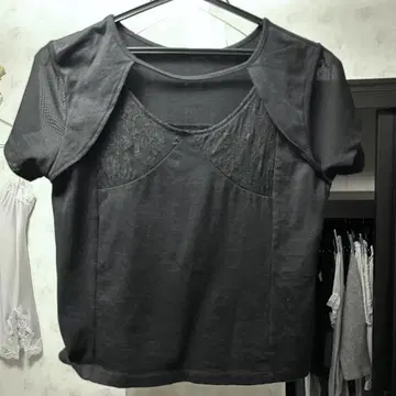 BEAMS 빔즈 블랙 레이스 상의