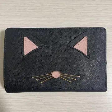 kate spade 케이트 스페이드 캣 검은 고양이 접이식 지갑 새상품급