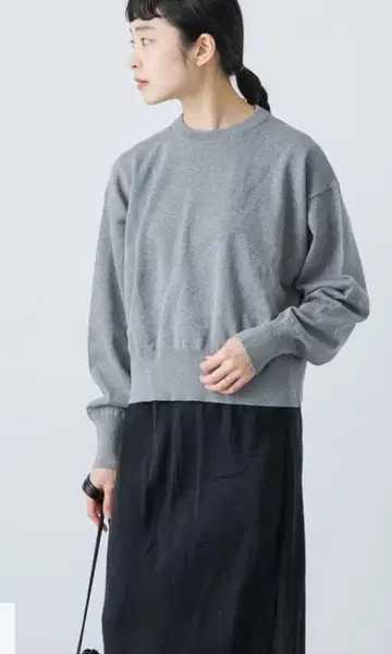 카구레 하이 트위스트 코튼 풀오버 그레이 택 포함 새상품