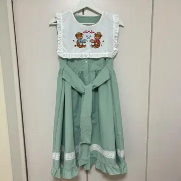 [ 아베일 ] 사츠키 아이 콜라보 점프 스커트 민트 그린 S