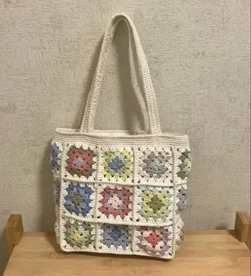 그래니 스퀘어 모티브 뜨기 코튼 털실 모티브 백
