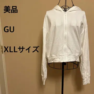 [ 새상품급 ] GU/여성용/긴팔/후드티/화이트/무지/심플