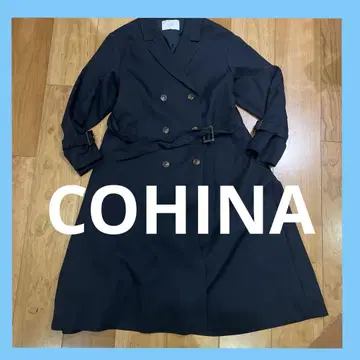 컨디션 최상 COHINA 롱 코트 [ 네이비 ]