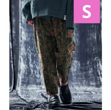 ANGENEHM 샤기 페이즐리 와이드 테이퍼드 벌룬 팬츠 S 새상품