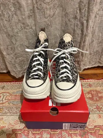 CONVERSE ALL STAR 레오파드 무늬 통굽 스니커즈 하이컷