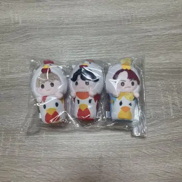 봉제 인형 마스코트 3개 세트 스트랩 포함