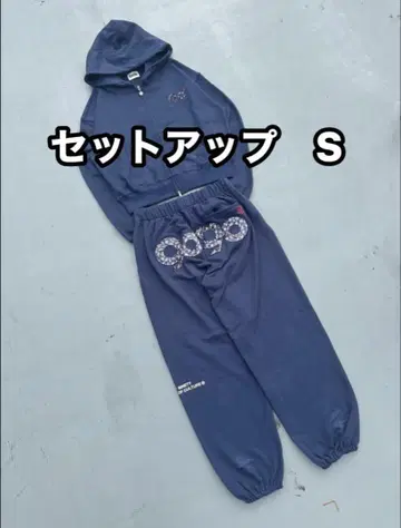 90 Logo Flower Sweat Pants x Zip Hoodie