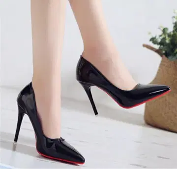 [인기] 펌프스 하이힐 10CM 블랙 힐 신발 핑힐 24cm