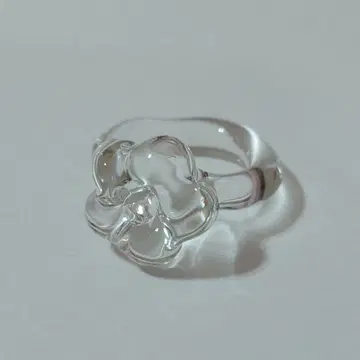 타유미 유리 꽃 반지