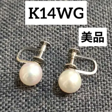[ 새상품급 ] K14WG 펄 귀찌 양쪽 진주
