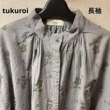 자수 코튼 린넨 꽃무늬 블라우스 tukuroi