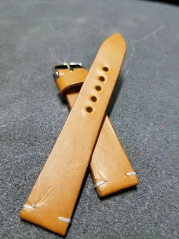 19mm 이탈리아 오일 가죽 시계 벨트 텐더 반광 브라운