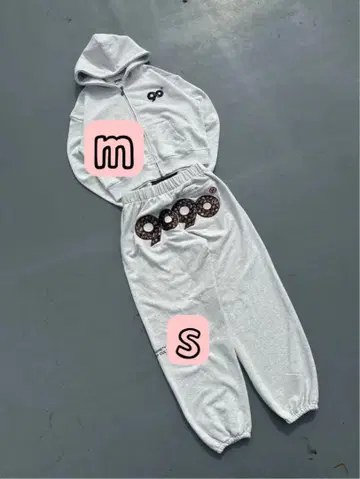 90 로고 플라워 집업 셋업