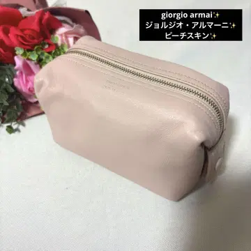 새상품급 Giorgio Armani 조르지오 아르마니 피치 스킨 파우치