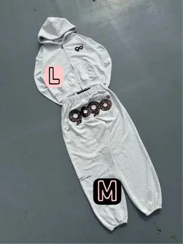 90 로고 플라워 집업 셋업