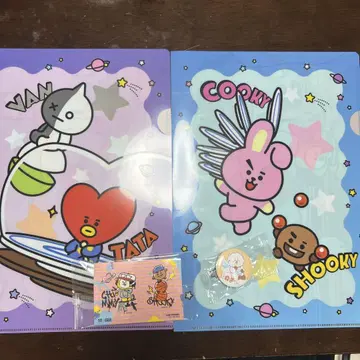 BT21 클리어 파일 스티커 캔뱃지 쿠라스시