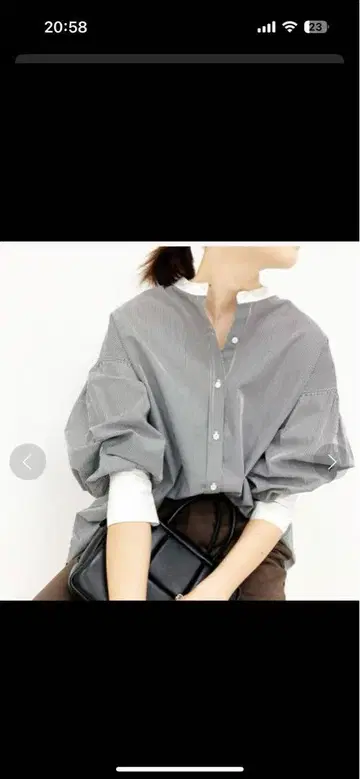 볼륨 슬리브 밴드 카라 블라우스 IENA