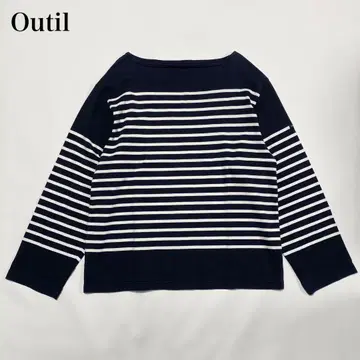 컨디션 최상 outil 바스크 셔츠 티셔츠 보더 면 긴팔
