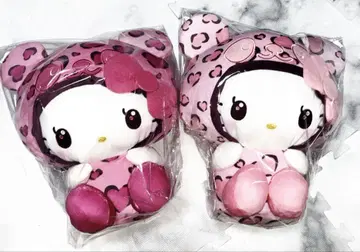 산리오 헬로키티 레오파드 무늬 BIG 봉제 인형 2개 세트
