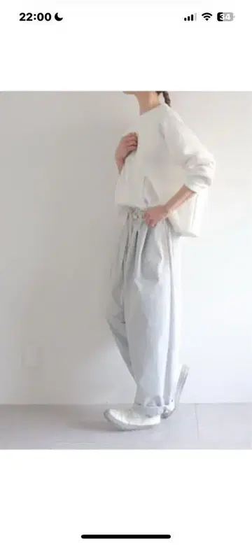 sirone 라이트 블루 와이드 팬츠