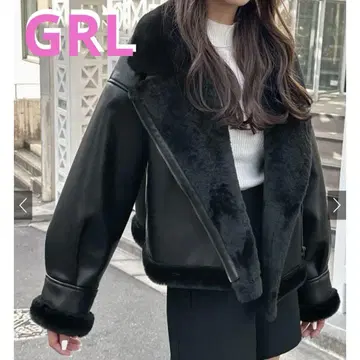 그레일 GRL 가죽 퍼 라이더 자켓 블랙