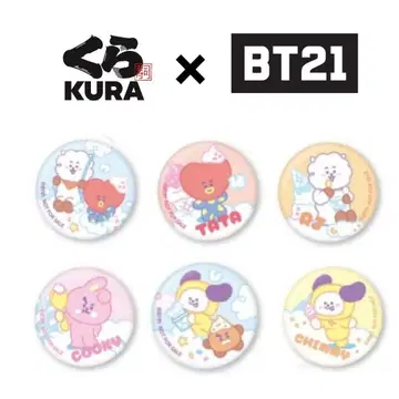 새상품 미사용 [ 쿠라스시 x BT21 ] 콜라보 캔뱃지 6개 세트