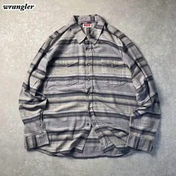 wrangler 네이티브 보더 웨스턴 플란넬 셔츠 페일 톤 K007