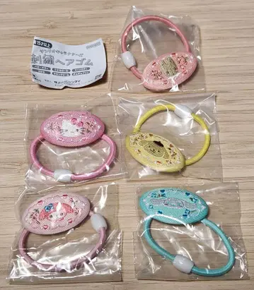 산리오 캐릭터즈 자수 머리끈 5개 세트