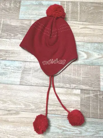 00s vintage adidas 폼폼 플라이트 캡 니트 모자