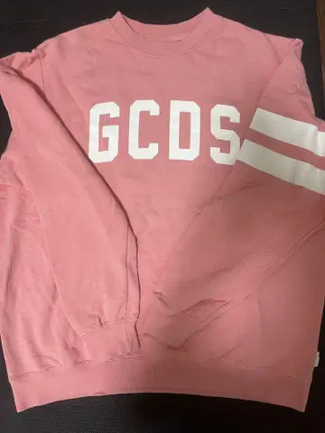 GCDS 핑크 로고 맨투맨