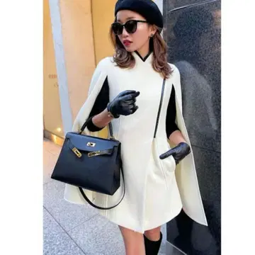 Sheller 셰리에 레이디 울 케이프 코트