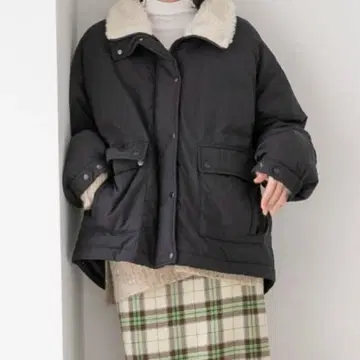 LOWRYSFALM 보아 칼라 숏 블루종 블랙