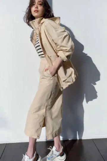 베이지 마운틴 후드티 상하의 세트