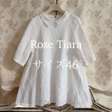 새상품급 빅 사이즈 로즈 티아라 카라 부착 플레어 튜닉