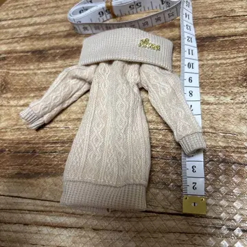 인형용 옷 갈아입기 의류 베이지 케이블 니트