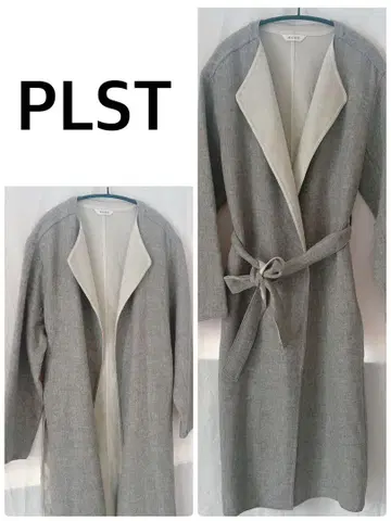 [ PLST ] 울 리버 노카라 코트 / 그레이 / M 사이즈