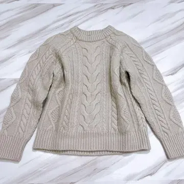 [23구] 아란 패턴 케이블 니트 베이지 38