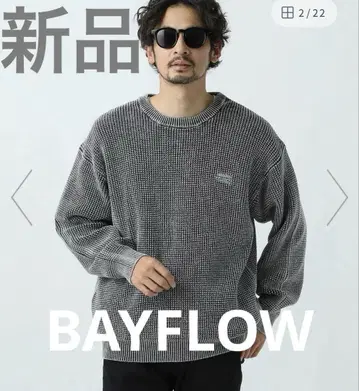 새상품 BAYFLOW 페이드 니트 풀오버 니트 L 베이플로우
