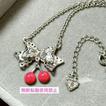 레어 새상품급 베이비더스타즈 샤인브라이트 리본 체리 목걸이