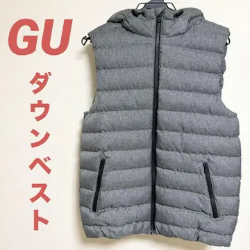 지유 다운 베스트 충전솜 무지 아우터 남성용 M 사이즈 그레이 GU