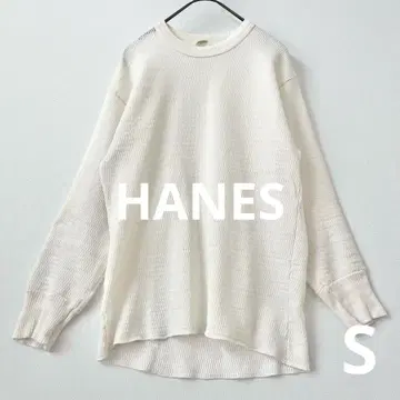 70s 헤인즈 HANES 화이트 써멀 7부 소매 화이트 70년대 그린 택