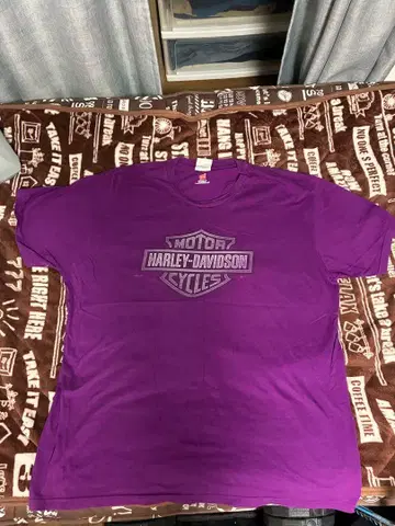 HARLEY-DAVIDSON 보라색 T셔츠 XL 남성용 바이크