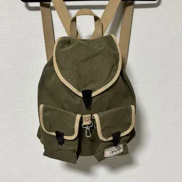 이치자와 캔버스 백팩 카키 냅색 럭색